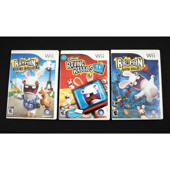 Rayman Raving Rabbids Lot Of 3 WII Action / Adventure (Video Games)